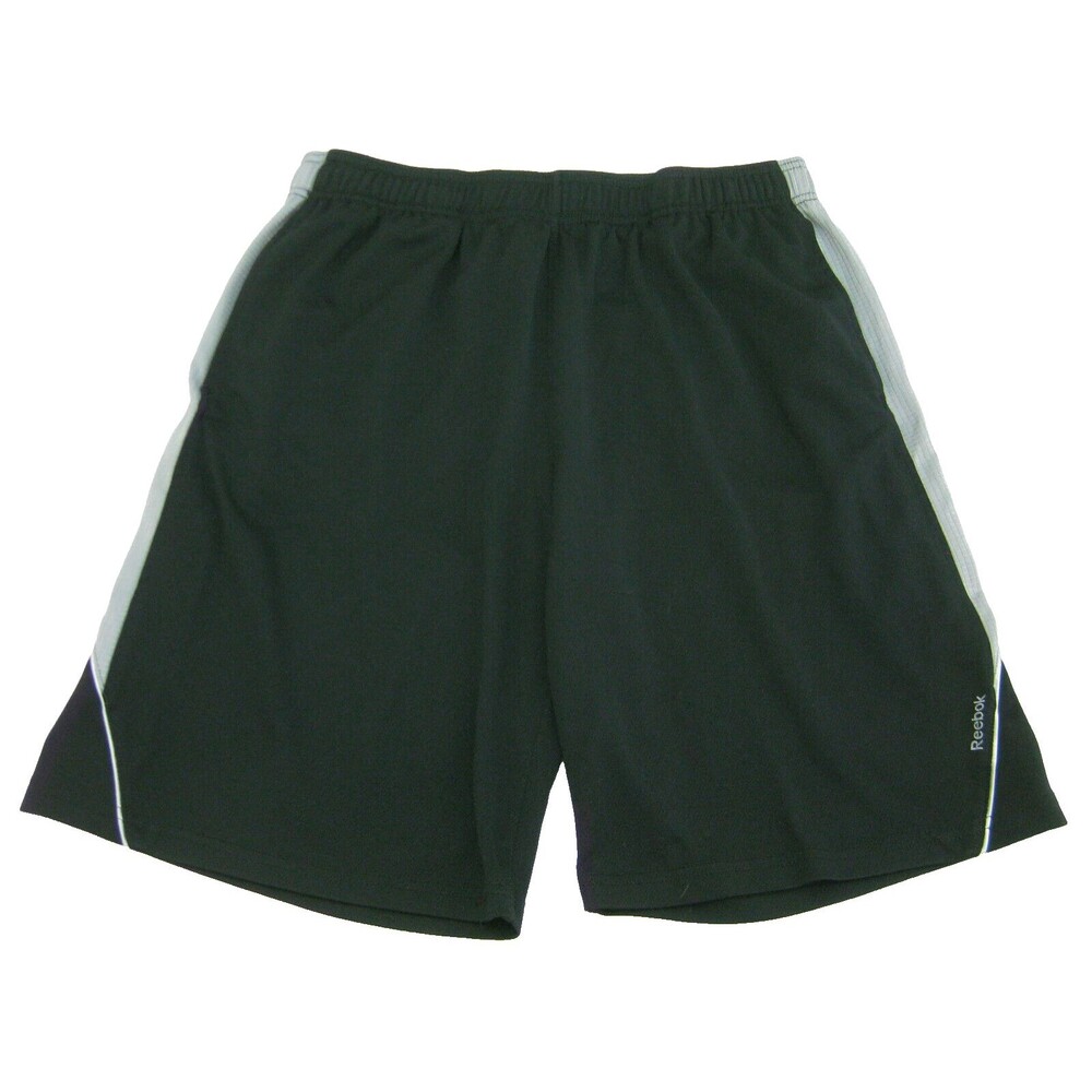 REEBOK Men's (Size Large) Black Athletic Shorts Drawstring 2 Pockets Gym Fitness
